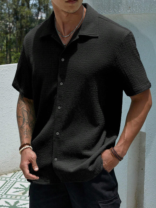 Men's Seersucker Comfort Shirt - Black