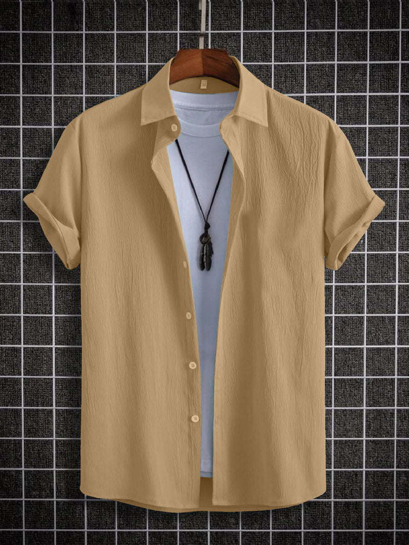 Men's Seersucker Comfort Shirt - Biege