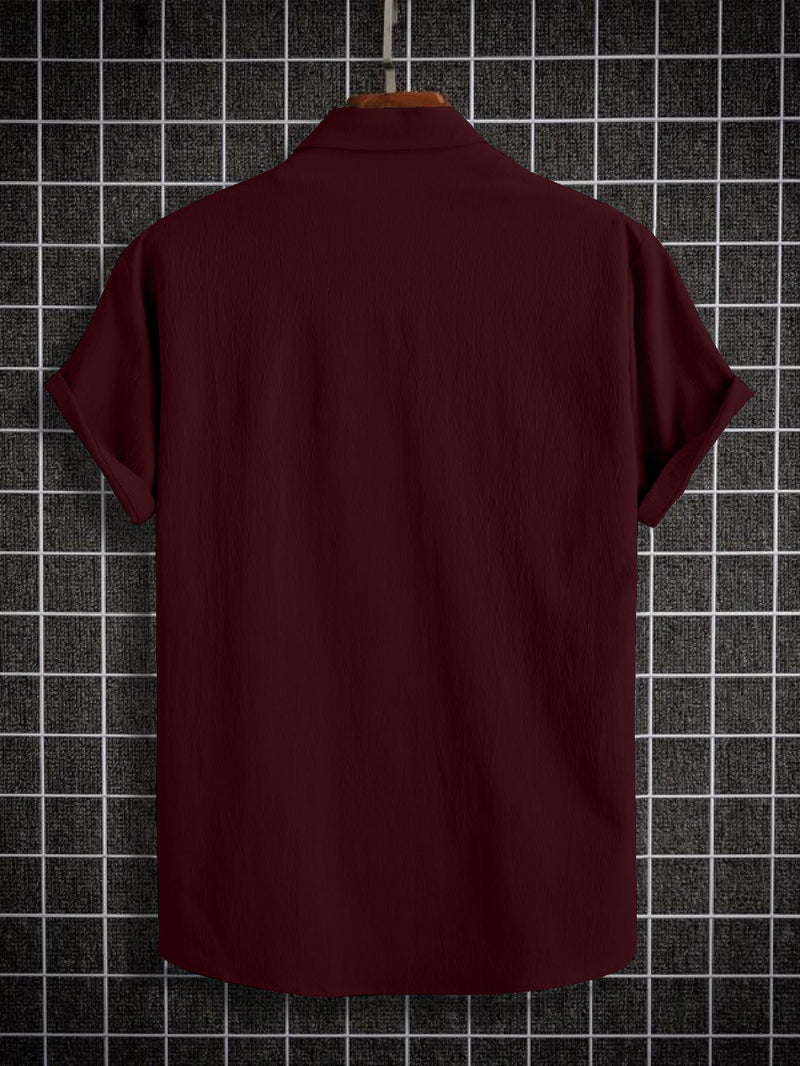 Men's Seersucker Comfort Shirt - Maroon