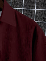 Men's Seersucker Comfort Shirt - Maroon