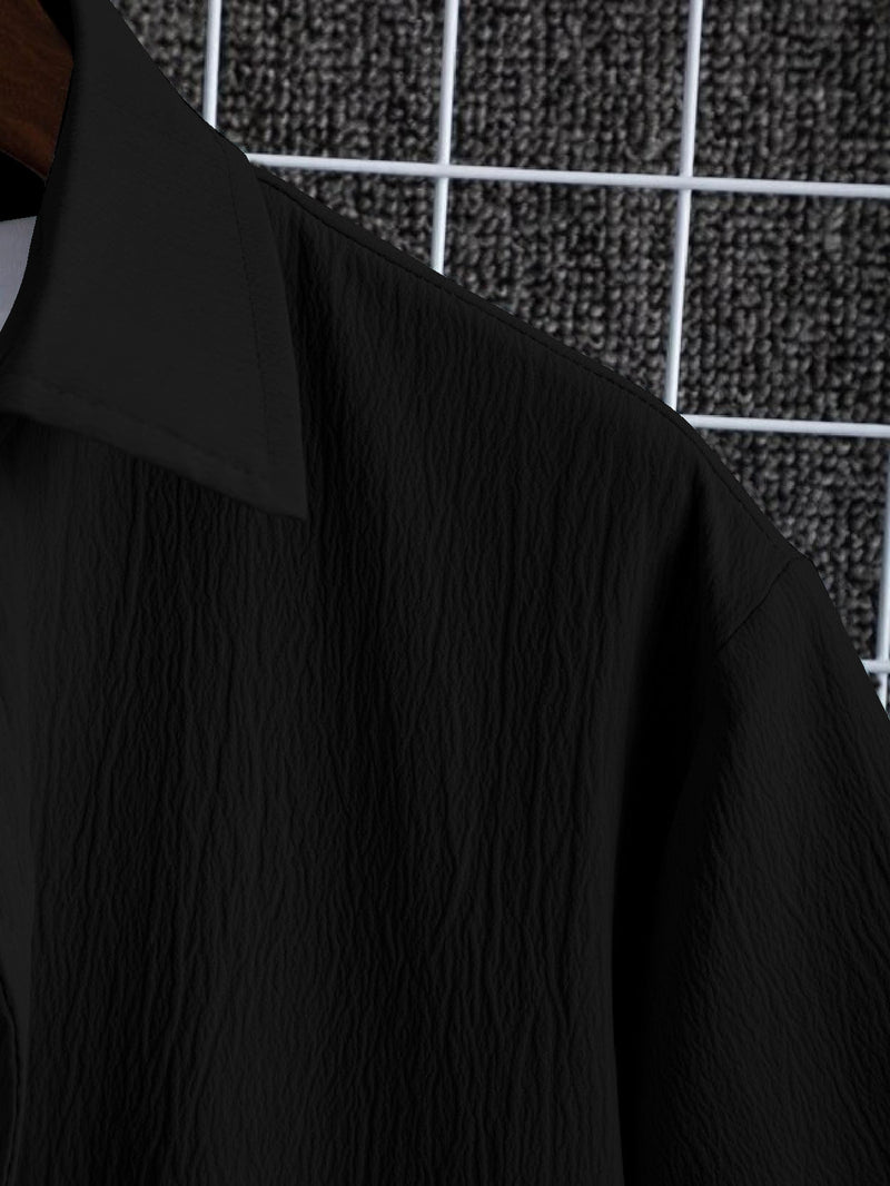 Men's Seersucker Comfort Shirt - Black