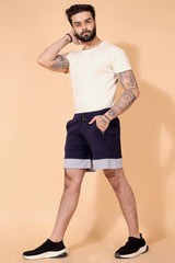 CITY SLICKER STRETCH NAVY BLUE SHORTS Dvilla