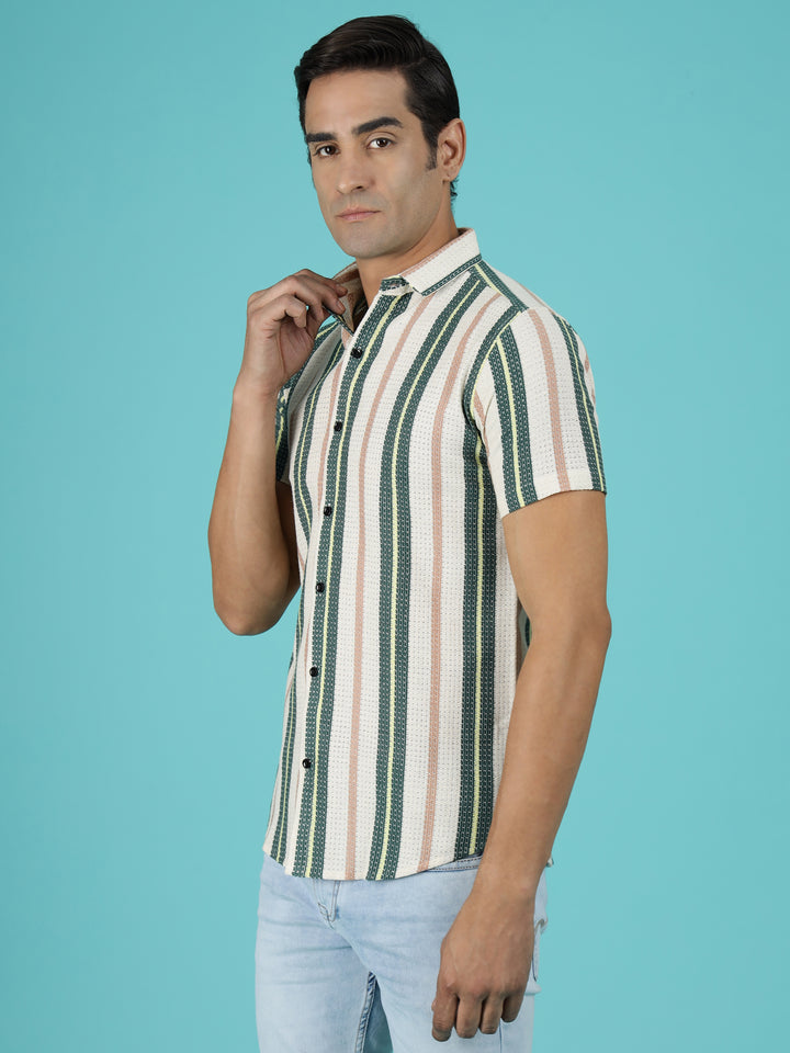 Men Standard Opaque Striped Casual Shirt Dvilla