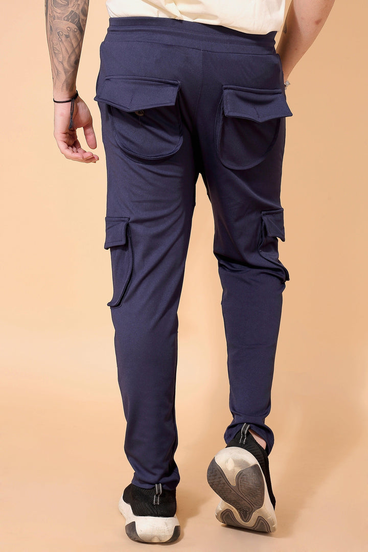 NAVY BLUE STRETCH SIX POCKET CARGO PANTS Dvilla