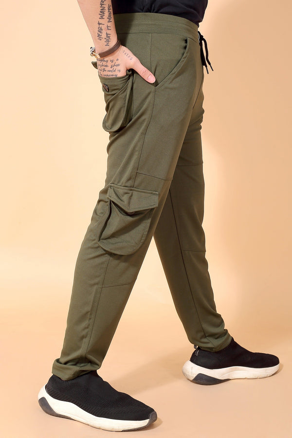 OLIVE STRETCH SIX POCKET CARGO PANTS Dvilla