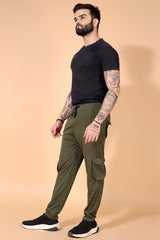 OLIVE STRETCH SIX POCKET CARGO PANTS Dvilla