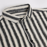 Striped Crochet Midnight Black And Cream Shirt Dvilla