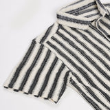 Striped Crochet Midnight Black And Cream Shirt Dvilla