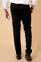 TRENDSETTER STRETCH SLIM FIT BLACK TROUSERS Dvilla