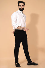 TRENDSETTER STRETCH SLIM FIT BLACK TROUSERS Dvilla