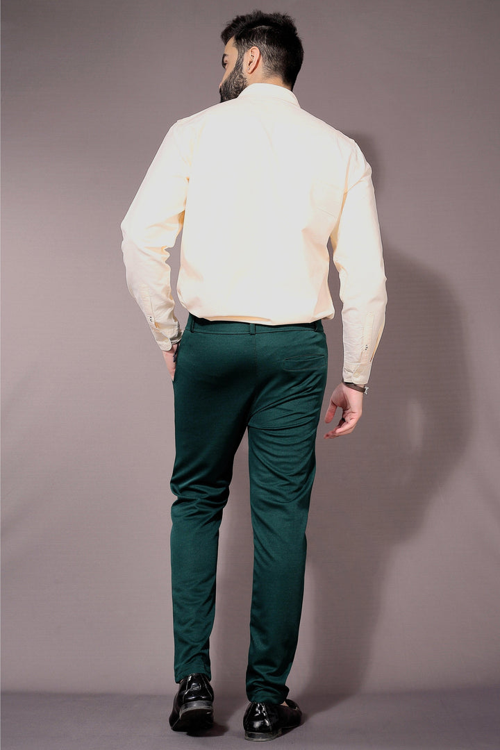 TRENDSETTER STRETCH SLIM FIT GREEN TROUSERS Dvilla