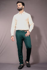 TRENDSETTER STRETCH SLIM FIT GREEN TROUSERS Dvilla