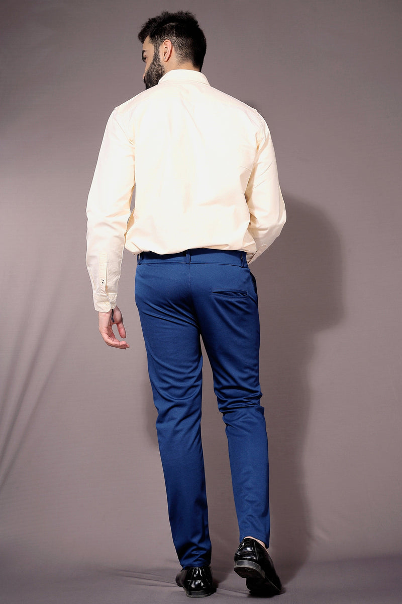 TRENDSETTER STRETCH SLIM FIT NAVY BLUE TROUSERS Dvilla