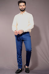 TRENDSETTER STRETCH SLIM FIT NAVY BLUE TROUSERS Dvilla