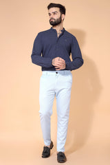 TRENDSETTER STRETCH SLIM FIT SKY BLUE TROUSERSS Dvilla