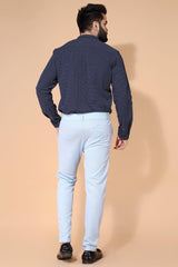 TRENDSETTER STRETCH SLIM FIT SKY BLUE TROUSERSS Dvilla