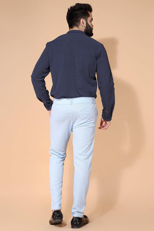 TRENDSETTER STRETCH SLIM FIT SKY BLUE TROUSERSS Dvilla