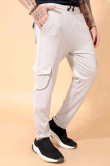 GREY STRETCH SIX POCKET CARGO PANTS Dvilla